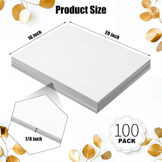 Frienda 100 Pack White Foam Board Foam Poster Boards - Image 2