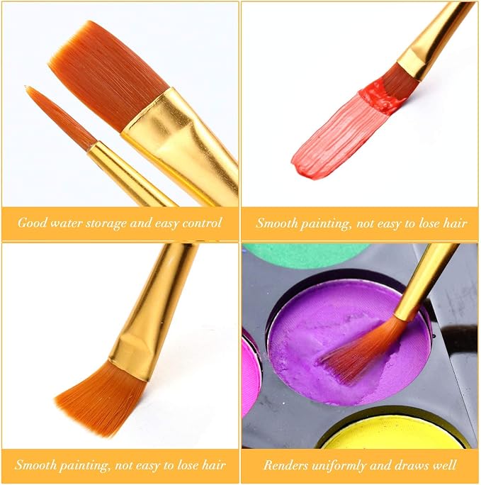 Acrylic Paint Brush Set, 1 Packs / 10 pcs Watercolor Brushes Painting Brush - Image 5