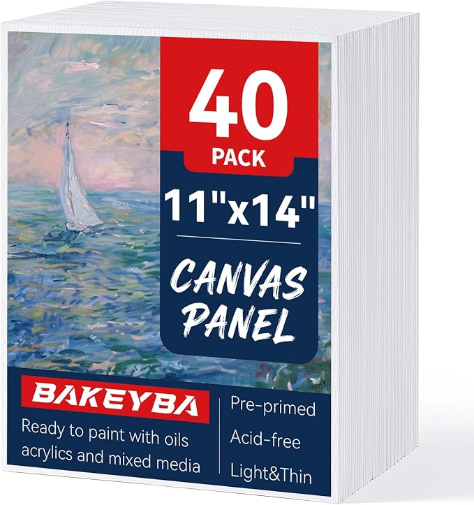 40Pcs 11x14inch Canvas Boards for Painting, Art Canvas Panels 100% Cotton | by Unknown