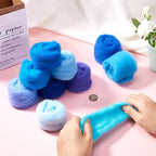 Boutigem 10 Colors Blue Needle Felting Wool 50g, 1.76oz Blue Wool Roving - Image 4