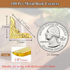 100pcs Metal Book Corner Protectors, Paperbacks Book Edge Protectors Picture - Image 2