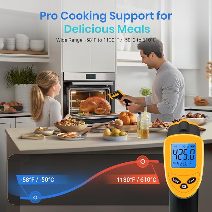 Etekcity Infrared Thermometer Laser Temperature Gun, -58°F~1130°F | Cooking - Image 3