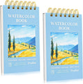 35 Sheets Watercolor Paper Pad 3.5x5.5 Inch, 140 lb/300 GSM Cold Press Water by Prudiut