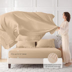 MUXHOMO 7 Pieces King Comforter Set, Seersucker Bed in a Bag King Size - Image 3