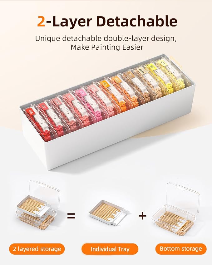 Redtwo 36 PCS Diamond Painting Storage Containers Trays, Detachable Trays - Image 3