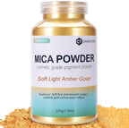 Mica Powder, 7.05OZ（200g）, Soft Light Amber Gold Mica Powder Pigment by CHANGTIKEJIWelcomeYouOrder