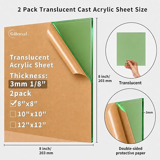 Translucent Acrylic Sheet 1/8 Thick - Image 2