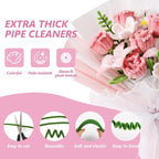 Cwczhi 600 PCS Pipe Cleaners Craft, 9 Assorted Colors Pink Pipe Cleaner Flower - Image 3