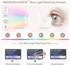 Madison Avenue Blue Light Blocking Glasses Anti Eyestrain UV Glare Blue Light - Image 4