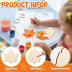 COCHIE Fall Leaves Wood Crafts to Paint Set of 24, Autumn Leaf Unfinished - Image 3