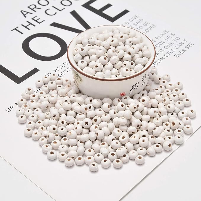 AD Beads Wood Spacer Loose Wooden Craft Beads Big Hole Beads Assorted - Image 3