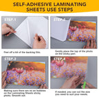 RowinsyDD 80 PCS Self Laminating Sheets, Self Adhesive Laminating Sheets | 8.5 - Image 3