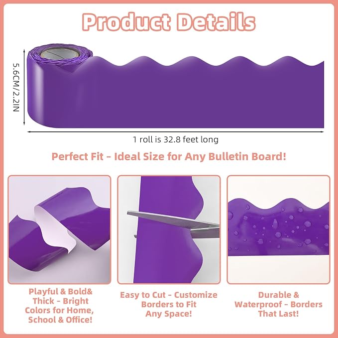 6 Rolls 196.8 Ft Bulletin Board Borders - Image 4