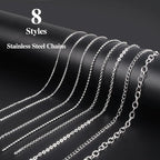 Ecoofor Necklace Chains for Jewelry Making, 62.3 Feet 8 Rolls 304 Stainless - Image 2