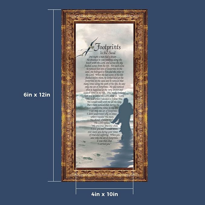 Crossroads Home Décor Footprints in the Sand Inspirational Wall Art - Image 3
