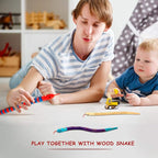 BBTO 10 Pieces Wooden Snake Unfinished Wooden Wiggly Snake Jointed Flexible - Image 5
