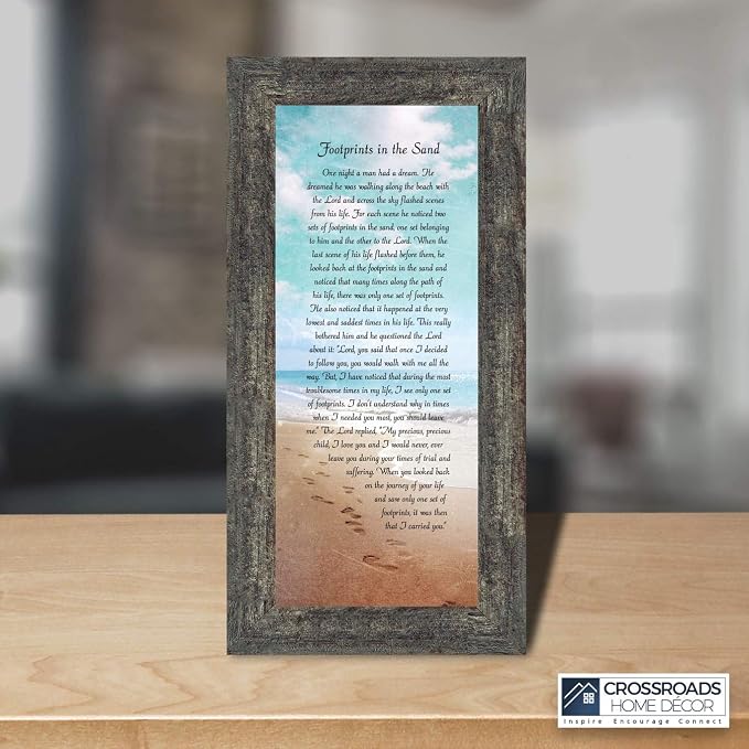 Footprints in the Sand Inspirational Wall Art, Beach Decor, Christian Gifts - Image 4