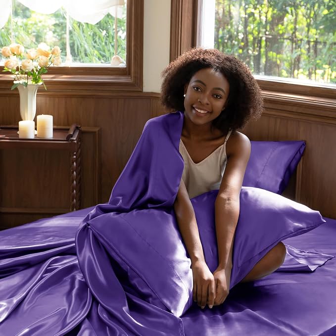 CozyLux Satin Sheets Twin Sheet Set - Image 5