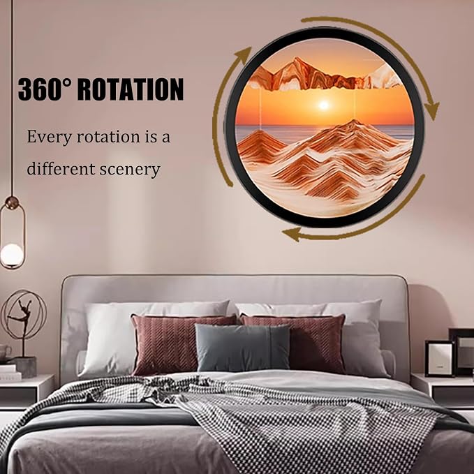 TNSLGHS Moving Sand Art, Wall Mounted Sand Art Liquid Motion, 360°Rotate Moving - Image 2