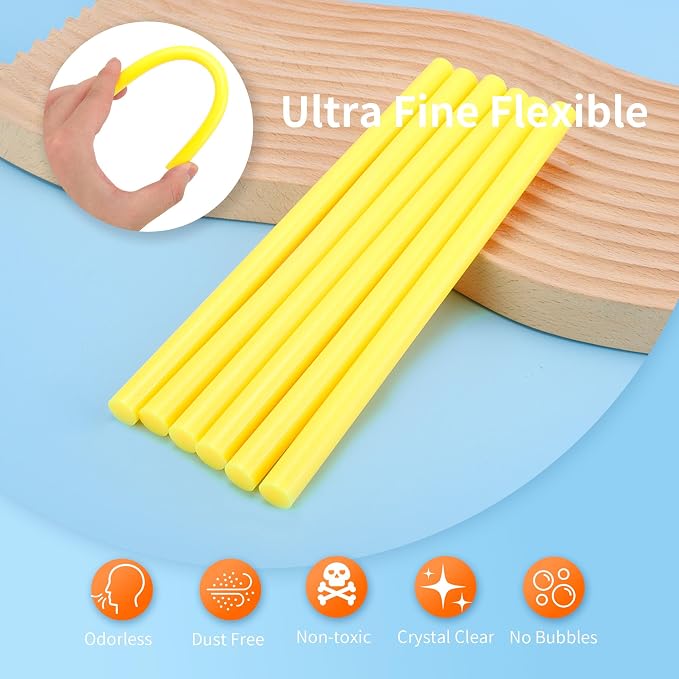 MATUFF Yellow hot Glue Sticks Full Size 0.43” Dia x 8” Long, All-Purpose - Image 4