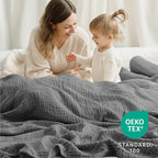 100% Cotton Muslin Blanket 40" x 40", Breathable and Lightweight Cotton Throw - Image 2