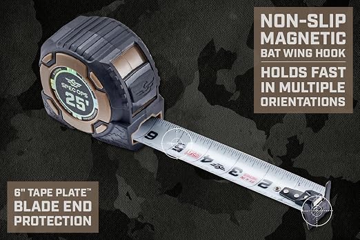 Spec Ops Tools 25-Foot Elite Series Magnetic Tape Measure, 1 1/4" Double-Sided - Image 5