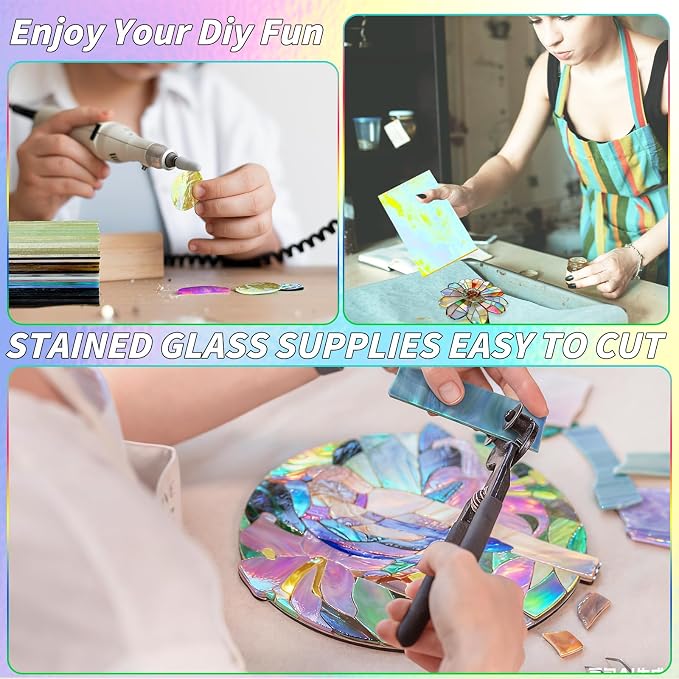 36 Sheets Iridescent Stained Glass Sheet Variety Pack, 4 X 6 inch Cathedral Art - Image 6