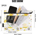 Cute Yellow Ducks Pencil Pouch for 3 Ring Binder, 2 Pack Waterproof Pencil Bags - Image 3