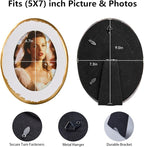 5x7 Ornate Oval Picture Frame, Hand-Crafted Resin Frame - Image 5