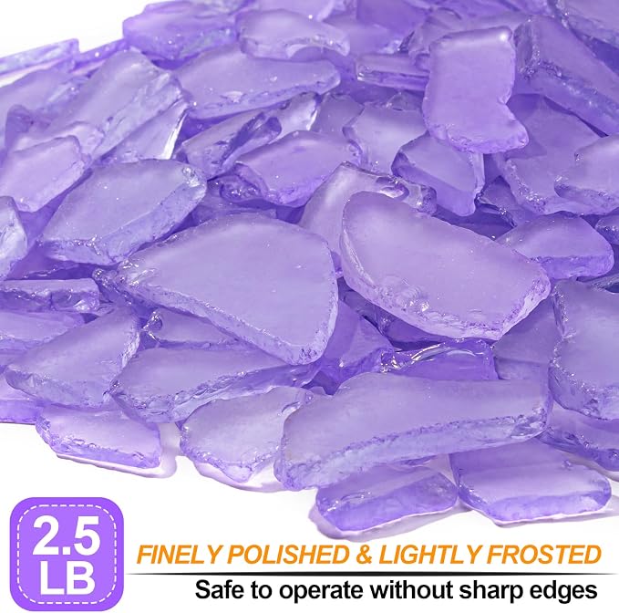 Keedolla Purple Sea Glass for Crafts - 40 OZ Flat Frosted Seaglass Pieces for - Image 2