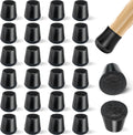 24 PCS Silicone & Felt Chair Leg Floor Protectors for Hardwood Floors - Furniture Pads, Chair Leg Covers/Cups - No Noise & Scratch-Proof - Round XS (Fits 9/16" - 13/16" / 15-20mm), Black