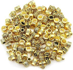 100 pcs Antique Gold Clasp Bail Beads Charms, Bail Tube Beads, Loose Spacer Bead - Image 5
