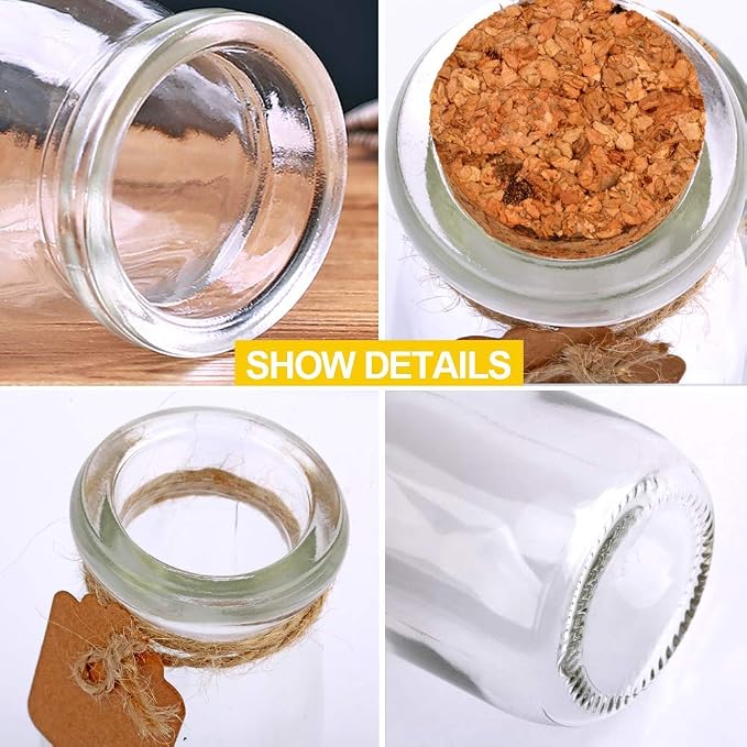 30Pcs Small Glass Jars with Cork Lids, 3.4oz Mini Potion Bottles | 100ml Small - Image 3