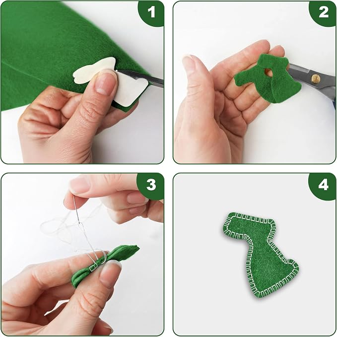 20PCS Green Felt Fabric Sheets - Image 4