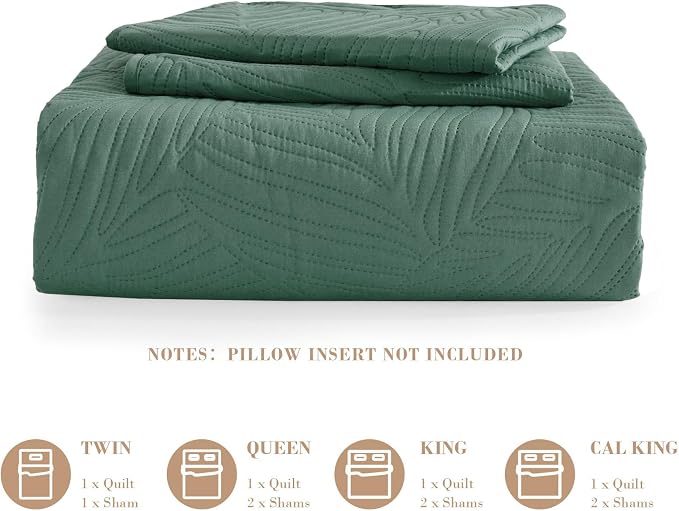 Exclusivo Mezcla Twin Quilt Bedding Set, Lightweight Green Quilts Twin Size - Image 6