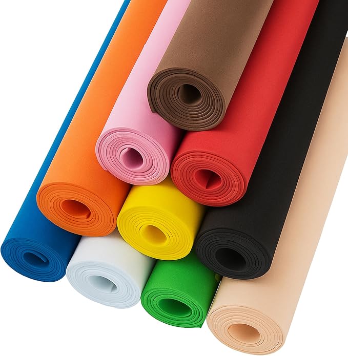 Do²ping 10 Colors Eva Foam Sheets roll, 2mm 10PCS EVA Craft Foam 49''x13.5'' by Do%C2%B2ping