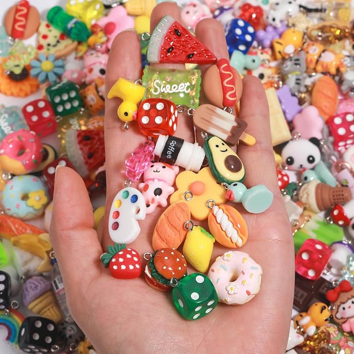 MGGFBLEY Assorted Resin Charms for DIY Bracelet & Keychain Making – Mini Candy - Image 6