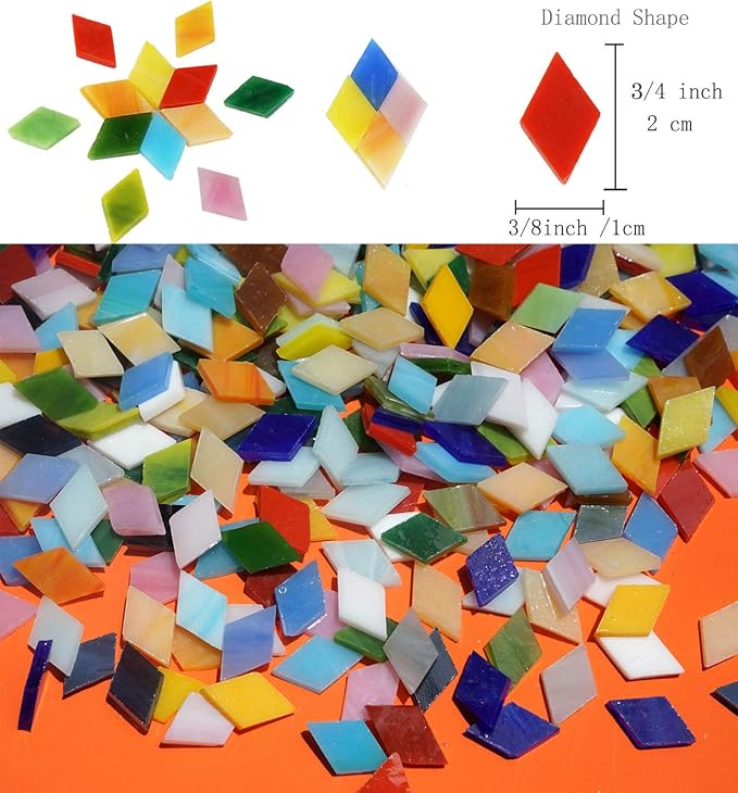 Lanyani 1050 Pieces Mixed Shapes Glass Mosaic Tiles - Image 3