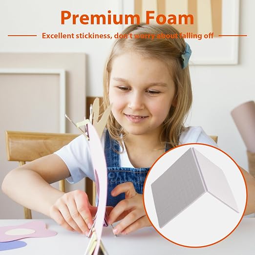 8 Sheets 1320 Pcs Foam Squares 2 Sizes Double Sided Foam Tape Adhesive Dots - Image 5