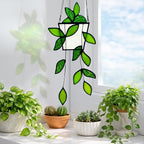 Plant Stained Glass, Stained Glass Window Hanging, Real Handmade Suncatcher - Image 4