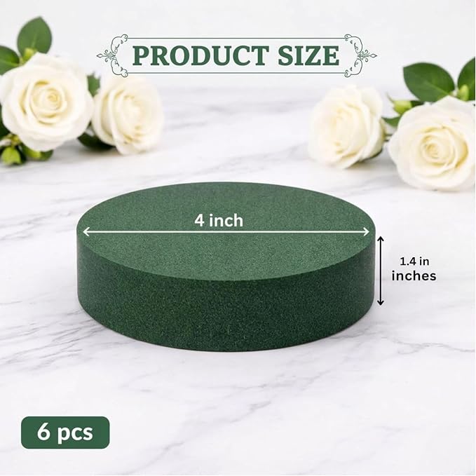 Pack of 6 FLOFARE Round Floral Foam Blocks - Image 2