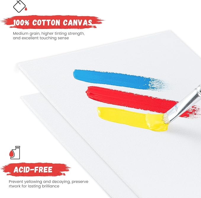 Simetufy 30 Pack Canvas Boards for Painting 11 x 14 inch, Blank Canvas Panels- - Image 3