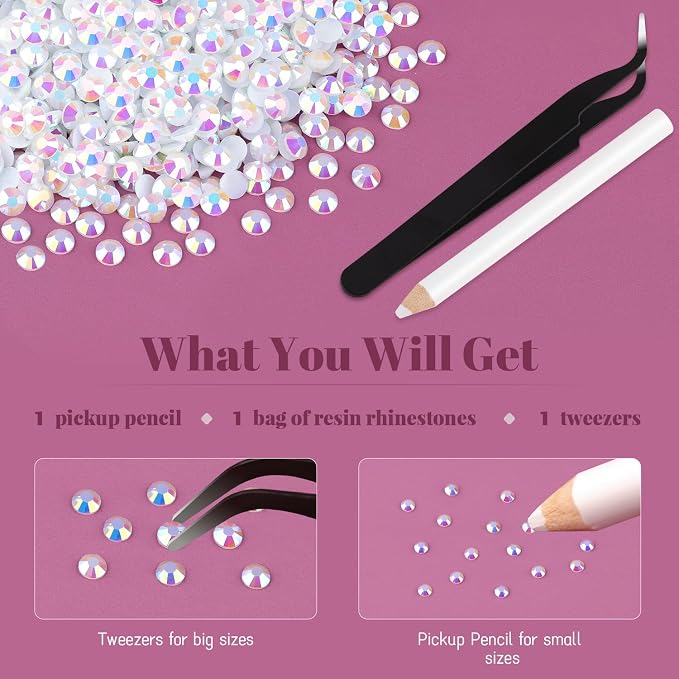 6000PCS 4mm Resin Jelly Rhinestones in Bulk, Bedazzling Flatback Crystals - Image 7