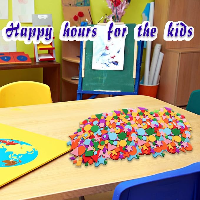 Gushu 1500Pcs Foam Stickers Foam Shapes Stickers - Image 6