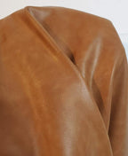 NAT Leathers | British Tan Pebbled Soft Faux Vegan Leather PU | 1 Yard Cut by by NATLeathers