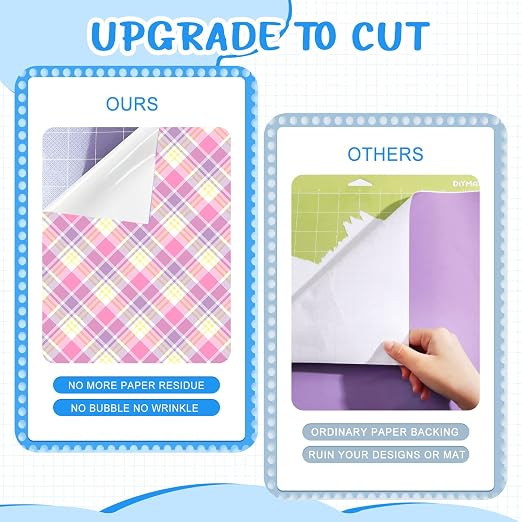 Tintnut Easter Permanent Vinyl 10Pcs 12"x10" Pink Plaid Adhesive Vinyl | Spring - Image 4