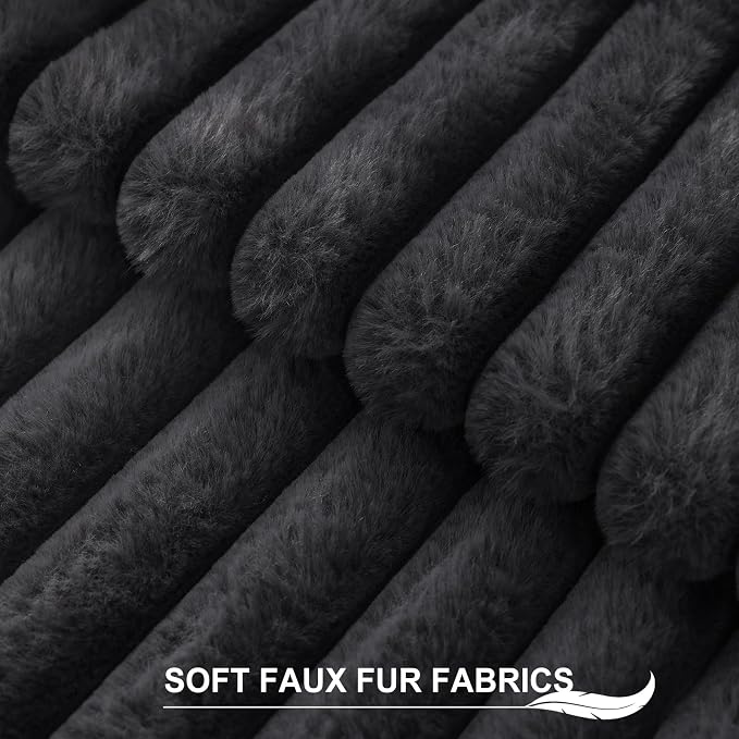 Pallene Faux Fur Plush Throw Pillow Covers 18x18 Set of 2, Luxury Soft Fluffy - Image 2