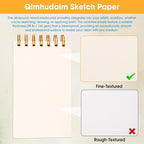 Qlmhudaim Mixed Media Sketchbook, 60 Sheets 160gsm/98lb Acid-Free Paper - Image 3