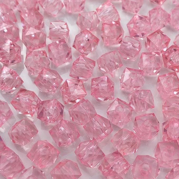 200pcs 10mm Acrylic Cube Faceted Beads Colorful Square Plastic Spacer Beads by LIMAOLLY