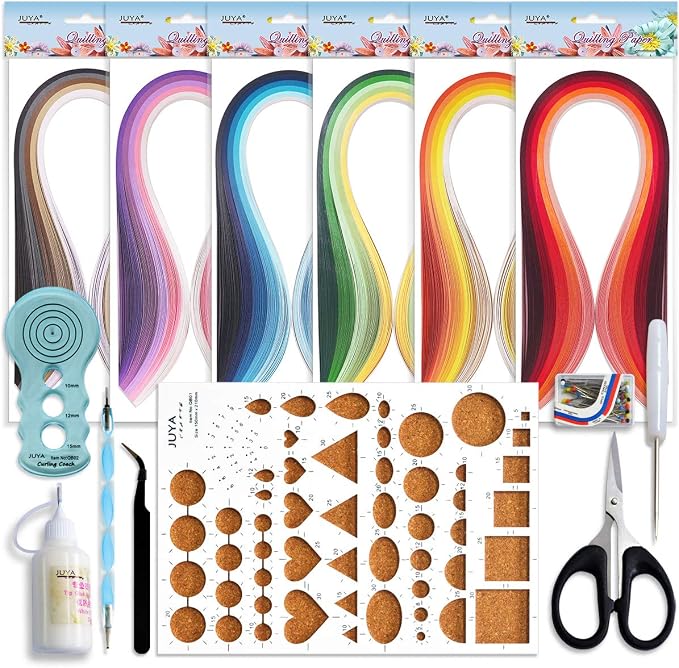 JUYA Paper Quilling Kits with 30 Colors 600 Strips and 8 Tools by JUYACrafts